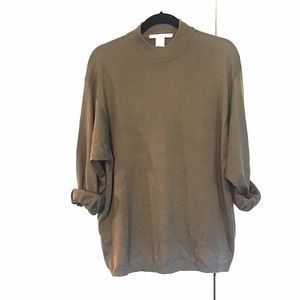 Brown®️Tan Long Sleeve Mock Sweaters Lg . “UNISEX”